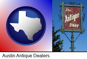 Austin, Texas - an antique shop sign