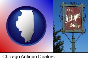 Chicago, Illinois - an antique shop sign