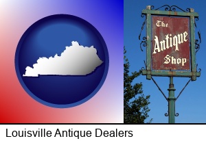 Louisville, Kentucky - an antique shop sign