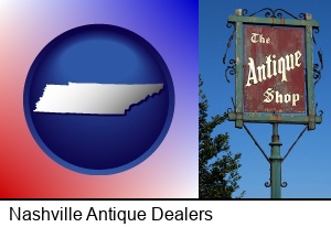 Nashville, Tennessee - an antique shop sign