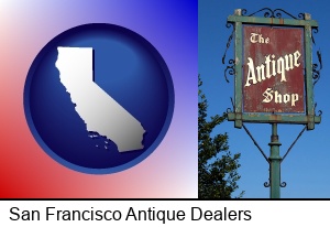 San Francisco, California - an antique shop sign