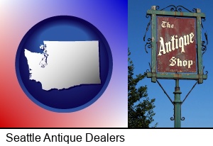 Seattle, Washington - an antique shop sign